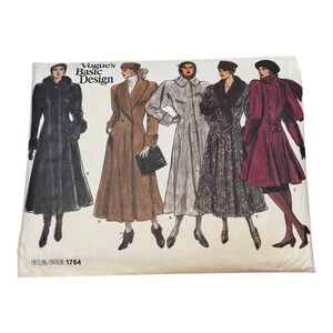 Vogue 1764 Sewing Pattern Coat Scarf Size 10 New Uncut
